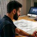 Samir Abbas achter de design desk